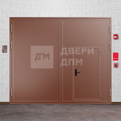 Огнеупорные распашные ворота с калиткой ВПМ-41